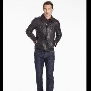 Lucky Brand Leather Trucker Jacket (Size M)